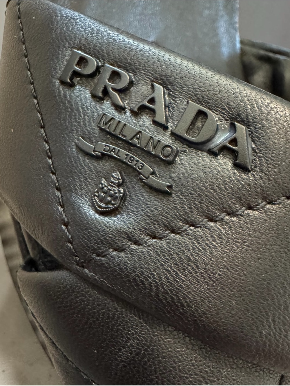 Prada Black Quilted Leather Strap Sandals - Picture 2 of 14